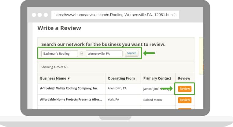 Home Advisor Leave Review 2